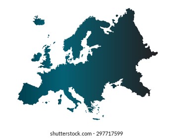 Map of Europe, vector