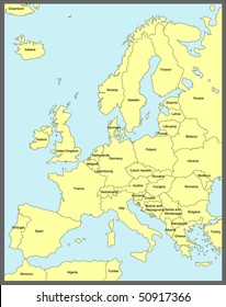 Map of europe, vector