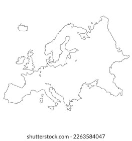 Map of Europe, vector eps