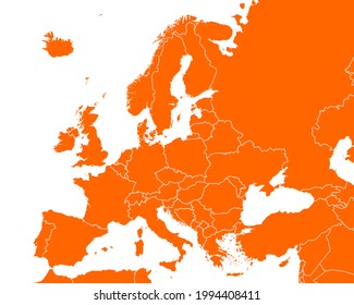 Map of Europe as vector illustration