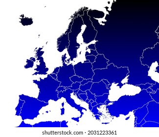 Mapa de Europa como ilustración vectorial