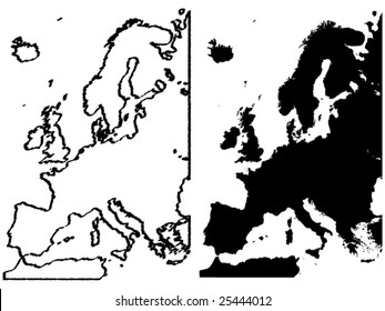 map of Europe vector illustration