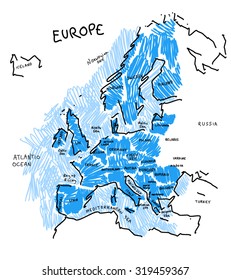 map of Europe vector illustration