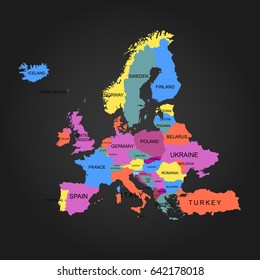 Map of Europe. Vector illustration .
