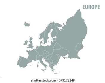 Map of Europe ,vector illustration,grey map