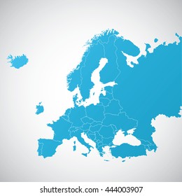 map Europe with and without Great Britain