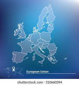 Map of European Union 2015 - vector illustration
