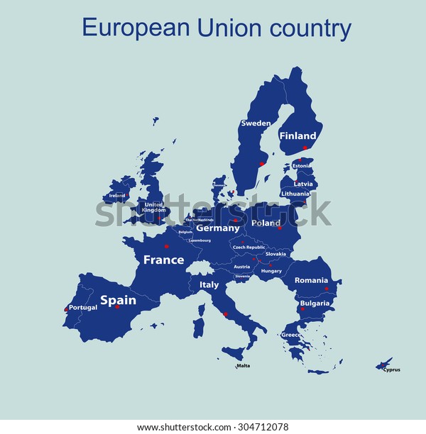 Image Vectorielle De Stock De Carte De Lunion Européenne