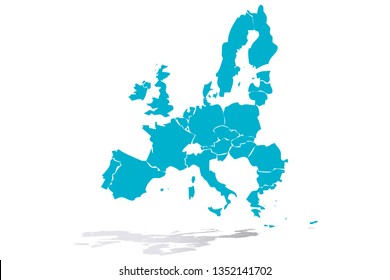 Map of the European Union blue.