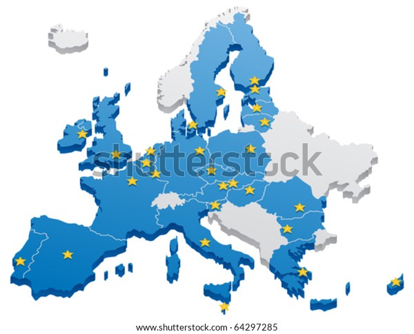 Image Vectorielle De Stock De Carte De Lunion Européenne
