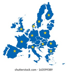 map of European Union- concept of disintegration of the EU