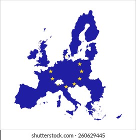 Map of European Union and EU flag