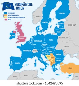 Map of the European Union in german language