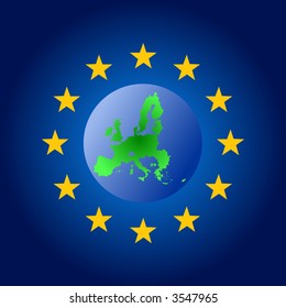 map of European union globe illustration