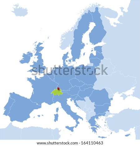 map of European Union with the indication of Switzerland- which 