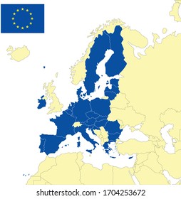 Map Of European Union With Polygons Of Countries 