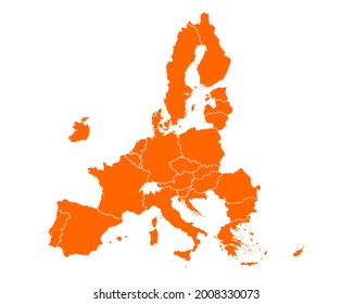Map of the European Union as vector illustration