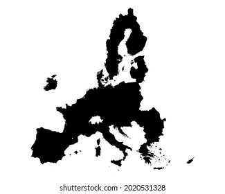 Mapa de la Unión Europea como ilustración vectorial