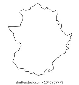 Map of Extremadura - Spain. Vector