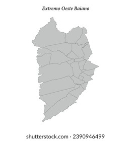 map of Extremo Oeste Baiano is a mesoregion in Bahia state with borders municipalities