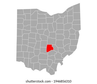 Mapa de Fairfield en Ohio en blanco