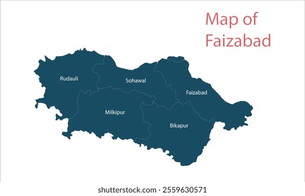 Map of Faizabad District, Faizabad District, Uttar Pradesh State, Republic of India, Government of  Uttar Pradesh, Indian territory, Eastern India, politics, village, tourism