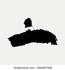 Map of Falcon - Venezuela outline silhouette vector illustration
