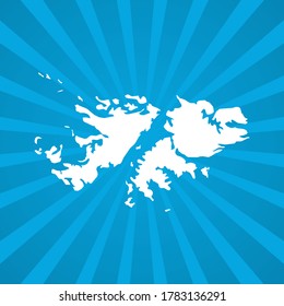 Map of Falkland Islands blue comic pop art vector.