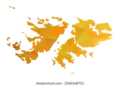 Map of Falkland Islands - Gold Polygonal Design For Your. Vector illustration eps 10.