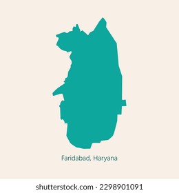 Map of Faridabad, Haryana - India vector, illustration on isolated background.