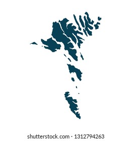 Map of Faroe Islands - High detailed on white background. Abstract design vector illustration eps 10.