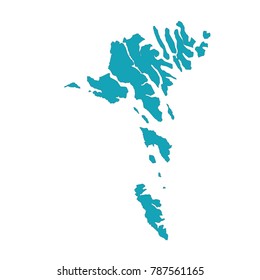 Map of Faroe Islands, High detailed vector map - faroe Islands, faroe Islands map - blue pastel graphic background . Vector illustration eps 10.