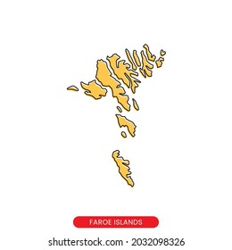 Map of Faroe Islands vector design template. Simple style with editable stroke.