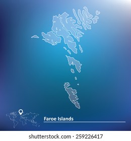 Mapa de las Islas Feroe - ilustración vectorial
