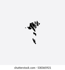 Map of Faroe Islands Vector Illustration