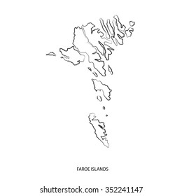 Map of Faroe Islands for your design, concept Illustration.