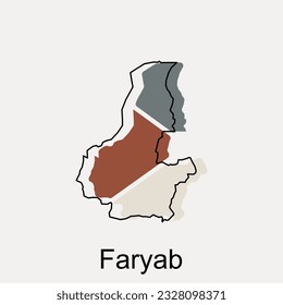 Map of Faryab modern geometric logo, Abstract, designs concept, logo, logotype element for template.