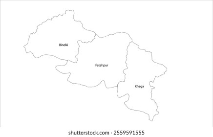 Map of Fatehpur District Block, Fatehur District, Uttar Pradesh State, Republic of India, Government of  Uttar Pradesh, Indian territory, Eastern India, politics, village, tourism