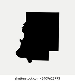 Map of Faulkner County - Arkansas - United States outline silhouette graphic element Illustration template design
