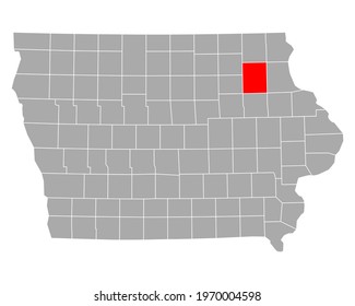 Map of Fayette in Iowa on white