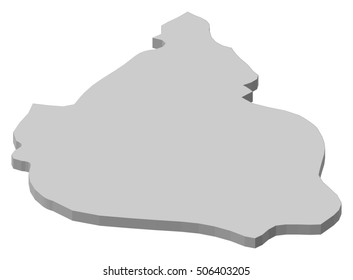 Map - Federal District (Mexico) - 3D-Illustration