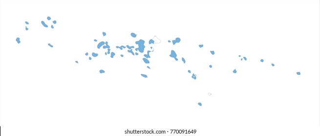 Map Of Federated States of Micronesia With Flag Isolated On White Background.