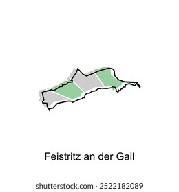 Map of Feistritz an der Gail vector design template, World Map International vector template with outline graphic sketch style isolated on white background