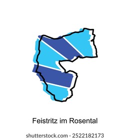 Map of Feistritz im Rosental vector design template, World Map International vector template with outline graphic sketch style isolated on white background