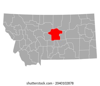 Map of Fergus in Montana on white