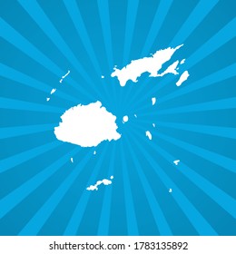 Map of Fiji blue comic pop art vector.