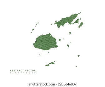 Map of Fiji green simple outline. Stylized minimal line design vector.