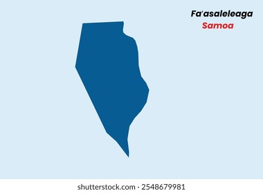 Mapa de Fa’asaleleaga, Mapa de Fa’asaleleaga, con color de relleno, Mapa del estado de Samoa Fa’asaleleaga, Ilustración vectorial, Samoa.
