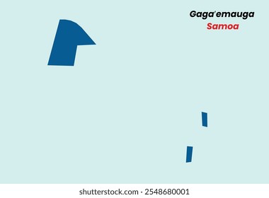 Map of Gagaʻemauga , Map of Gagaʻemauga , with fill colour, Map of Samoa state Gagaʻemauga , Vector Illustration, Samoa.
