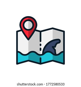 Map filled outline icons. Vector illustration. Editable stroke. Isolated icon suitable for web, infographics, interface and apps.